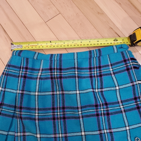 Vintage Plaid Pleated Wool Mini Skirt size 6 - Picture 8 of 9